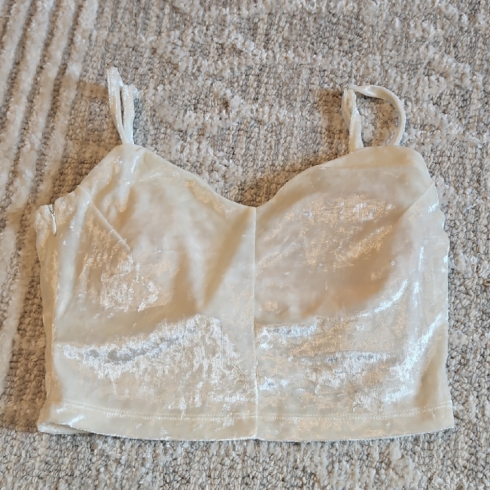 BuffBunny Cream Velvet Crop Top